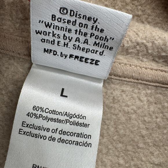 Winnie the Pooh Hoodie Womens Large Full Zip Fleece Embroidered Jacket + Patches - Picture 8 of 10